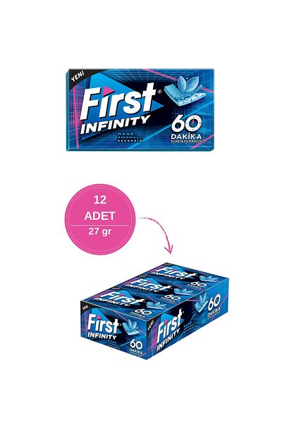 First Infinity 60 Minute Mint Flavored Sugar Free Chewing Gum - 12 Pieces