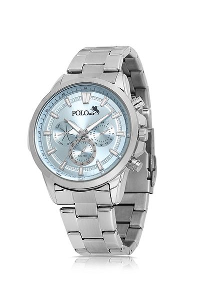 Polo Air Classic Men's Wrist Watch Silver Blue Color Pl-0969E2X