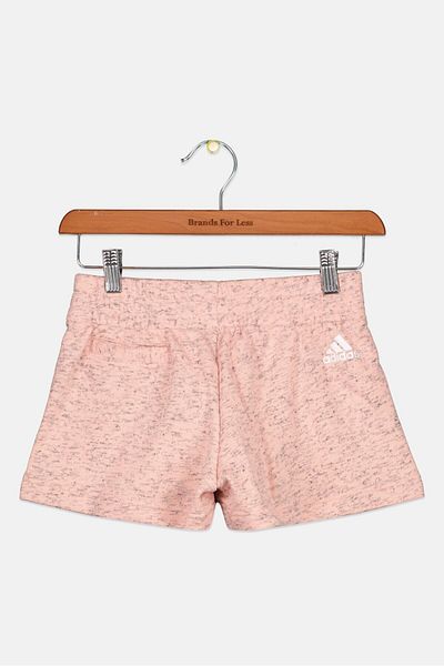 adidas Kids Girl Sportswear Brand Logo Running Shorts, Pink Heather