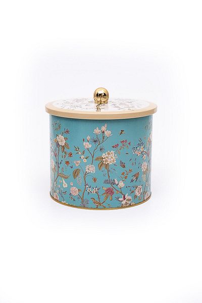 EVLE Botanica Patterned Food Storage Container - Metal Storage Container 17.5 cm x 15.5 cm Er146-9f