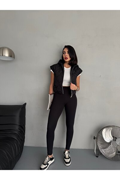 LOISY Vestă de damă cu glugă matlasată cu buzunare