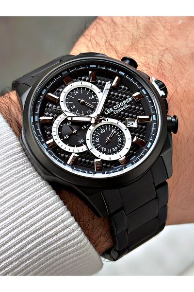 Lee Cooper 5 Atm Waterproof Steel Cord Men's Wrist Watch - Functions Active