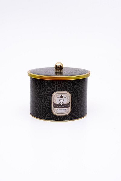 EVLE Trellis Patterned Round Metal Storage Container 14 Cm, Food Container - Organizer 17.5 Cm X 13 Cm Er145-v2