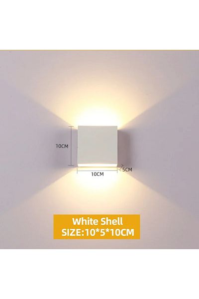 JOYINLED 6W 3000K 1PCS White Body 6W LED Wall Light Outdoor Porch Garden Wall Lamp & Indoor Bedroom Bedside D