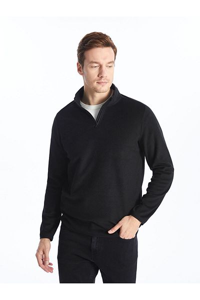LC Waikiki Stand Collar Long Sleeve Fleece Men's Sweatshirt