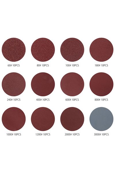 Toorise 120pcs 50mm Sanding Discs Pads Set 60-3000 Grit Abrasive Polishing Pad Kit For Dremel Rotary Tool...