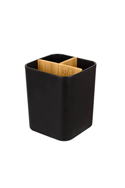 Choice حامل فرشاة أسنان من الخيزران الأسود للحمامات، 3 فتحات لفرشاة الأسنان و...