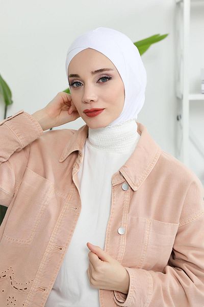 Aisha's Design Combed Cotton Bonnet with Cross Detail on the Front, Tb-4, Tb-4