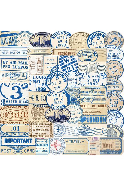 Choice 50pcs 50/100/200pcs Travel Ticket Sticker Retro Style Handbook Material Phone Case Laptop Luggage De