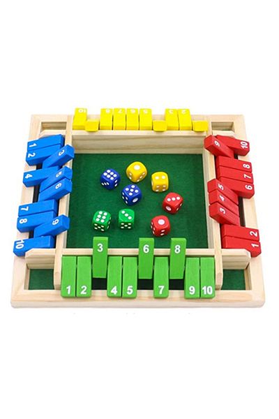 Choice B Wooden Dice Board Game Shut The Box For 4 Players Flaps & Dices Game Parent-children Interaction .