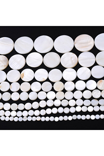 Choice 20 مم حوالي 20 قطعة من خرز الصدف الأبيض الطبيعي لصنع المجوهرات خرز صدف...
