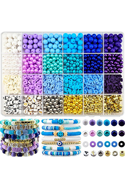 Choice مجموعة خرز 2، 2220 قطعة من خرز الطين لصنع الأساور، 24 لونًا من خرز بري...