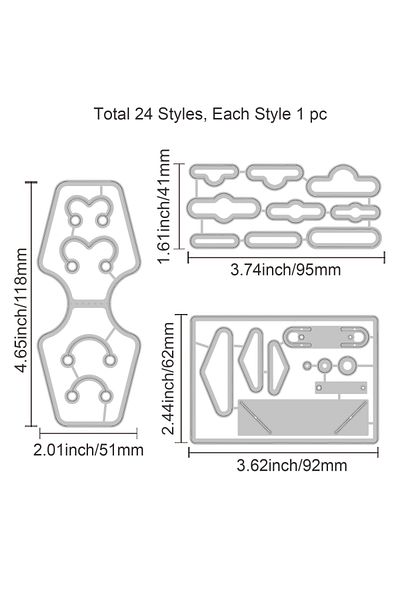 Choice Aech03-04787-3pcs 3pcs Earring Display Cards Cutting Dies Metal Jewelry Card Die Cuts Embossing Sten