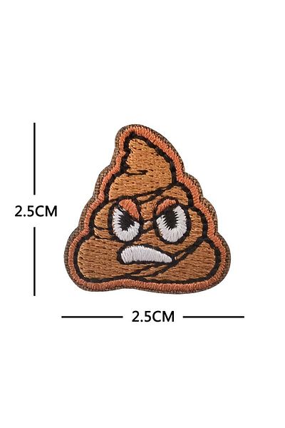 Choice Coffee 2.5*2.5cm/angry Poop Small Clothes Stickers,fabric Applique Badges Embroidery Hook And Loop P