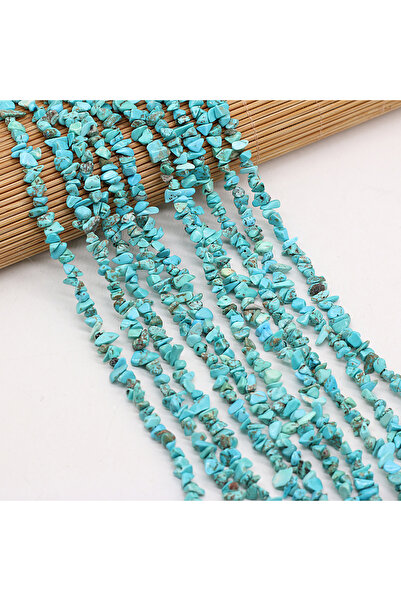 Choice 3x5-4x6 مم-40 سم فيروز أزرق 40 سم حجر فيروز أزرق طبيعي رقائق غير منتظم...