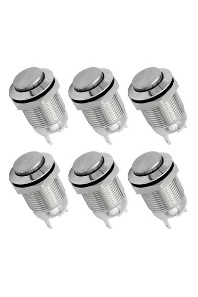 Choice 6pcs 12mm Momentary Push Button Switch Waterproof High Round Self reset Electrical Push button 2p...