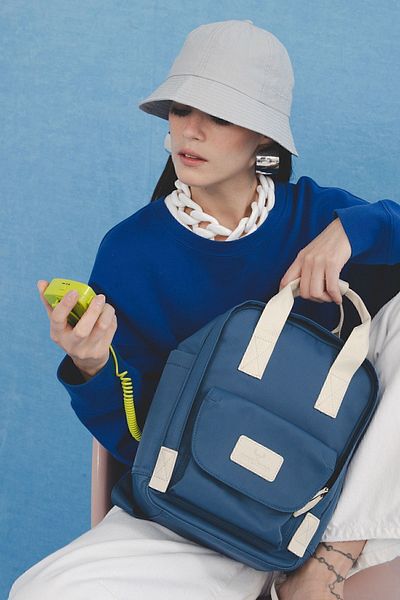 Nordbron Unisex Indigo αδιάβροχο σακίδιο πλάτης με θήκη για tablet, ρυθμιζόμενο εσωτερικό/εξωτερικό φερμουάρ