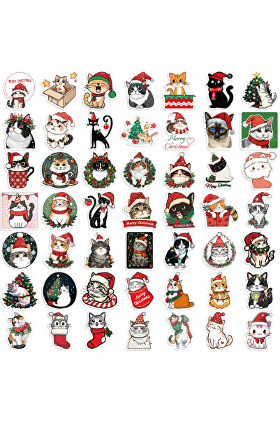 Choice 50 قطعة من ملصقات Kawaii الكرتونية لقطط عيد الميلاد الجمالية للأطفال، ...