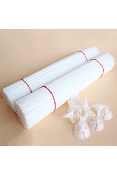 Choice 20 قطعة بيضاء 20/40 قطعة 30 سم عصا بالون بلاستيكية حامل بالونات اللاتك...