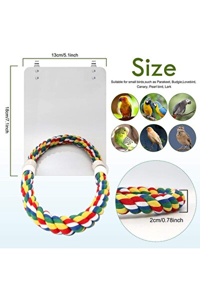 Choice مرآة الطيور مع قفص مجثم أرجوحة لعبة الببغاوات العصافير الببغاوات الصغيرة حبل حامل للببغاء الحيوانات الأليفة...