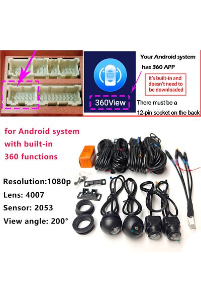 Choice 3d 1080p 1080p 360° Panoramic Camera Hd Rear / Front / Left / Right 3d 360 Bird View Panoramic Acce