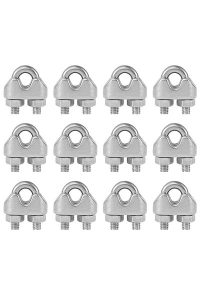 Choice 12 Pcs 12/24pcs U Type M3 Cable Clamps 3mm Wire Rope Fixing Clip Bolts Saddle Fastener Metal Heavy D