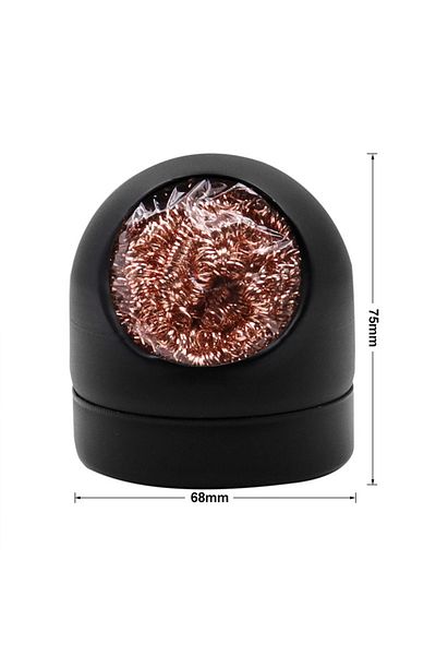 Choice Black Welding Accessories Soldering Solder Iron Tip Cleaner Copper Wire Ball With Sponge And Holder