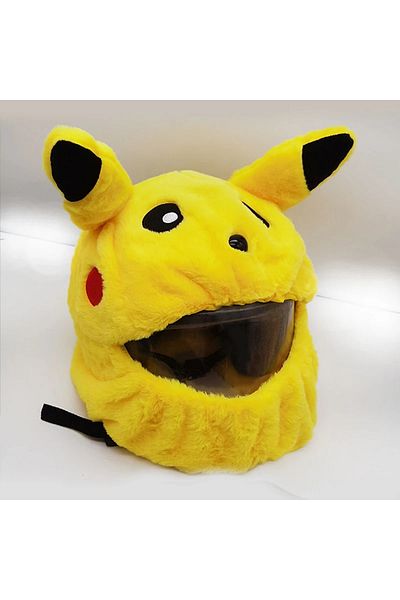Choice Yellow Pokemon Pikachu Stitch Helmet Cover Suitable For Motorbike Full Face Helmet Plush Protective