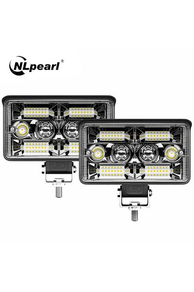 Choice قطعتان من شريط إضاءة LED للسيارة Nlpearl مقاس 4 بوصات باللون الأصفر والأبيض للطرق الوعرة وضوء العمل للشاحنات والجرار 4