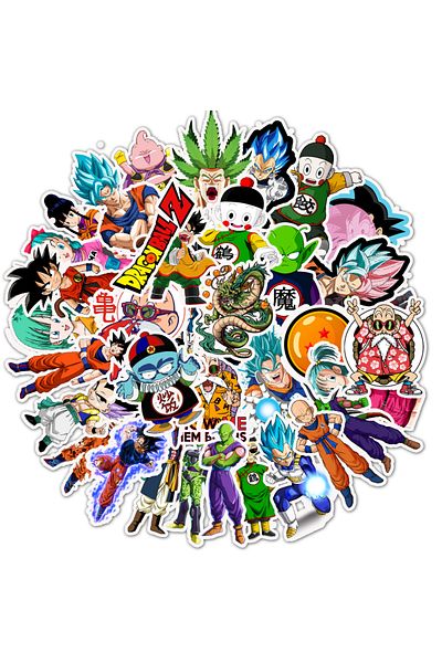 Choice 1 50pcs Dragon Ball Stickers Anime Cartoon Laptop Phone Guitar Skateboard Decoration Graffiti Stick.