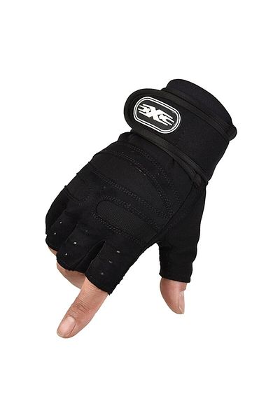 Choice M Black Gym Gloves For Men Women Fitness Weight Lifting Wristband Gloves Body Building Training Spor
