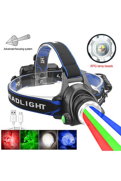 Choice No Battery Super Bright Led Headlamp Red/green/blue/white Fishing Headlight Portable Flashlight Adju