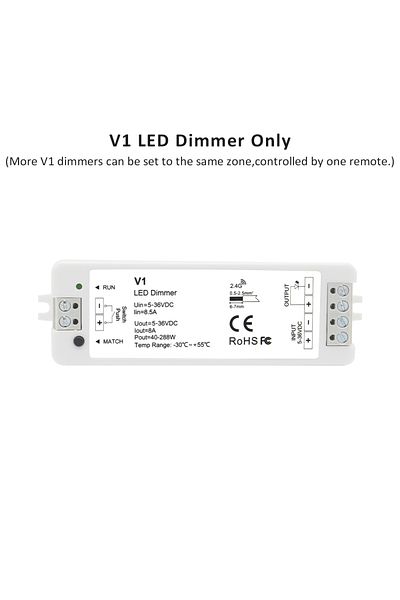 Choice V1 Dimmer Only V1 Led Dimmer 12v 24v 36v Rt6 4 Zone Single Color Led Strip Dimming Kit Wireless 2.4g