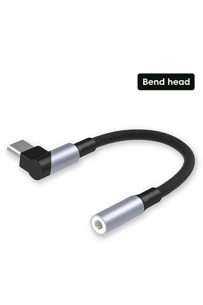 Choice محول سماعة أذن من USB C إلى 3.5 مم من Elbow Elbow، كابل صوت Aux من النوع C إلى 3.5 مم لهاتف Samsung Xiaomi Hu