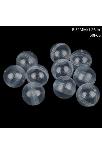 Choice 50pcs 1.26inch 50pcs Clear Can Open Transparency Plastic Capsule Toy Surprise Ball Tiny Container Ma