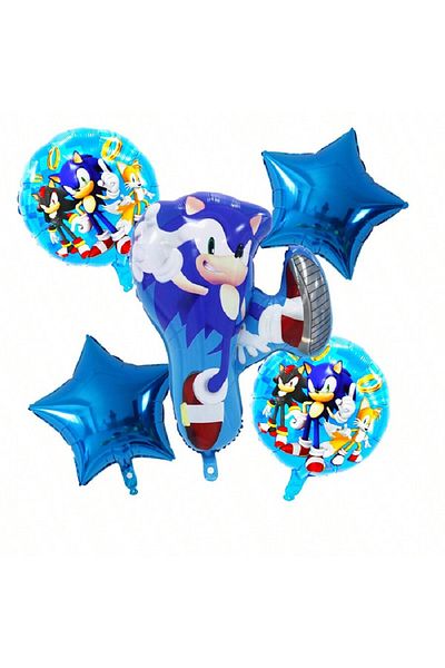 Miniso Other Style 2 5Pcs Sonic Birthday Balloon Party Decoration Set Family Campus Party Decoration Alumin