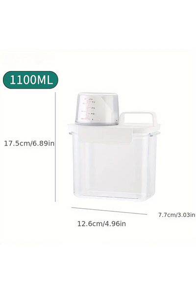 Choice 1100ml 1100ml/1800ml/2300ml Airtight Laundry Detergent Powder Storage Box Jar Bleach Storage Contain