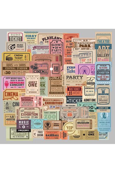 Choice 50pcs 50pcs Admission Fee Sticker Kids Diy Laptop Stickers For Water Bottles Waterproof Arts Crafts