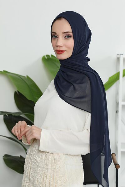 Aisha's Design Πρακτικό σάλι από σιφόν κλασικού σχεδιασμού, ps-11 Navy Blue, Navy Blue