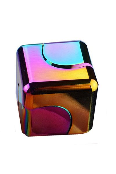 Choice Rainbow Hot Square Fidget Spinner Edc Toys Metal Rotate Cube Antistress Finger Gyroscope Hand Spinni