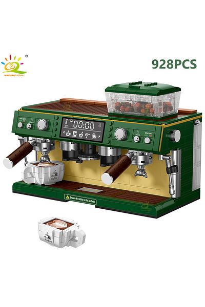 Choice No Box Huiqibao 928pcs Moc Coffee Machine Model Micro Building Blocks Mini Diamond City Friend Brick