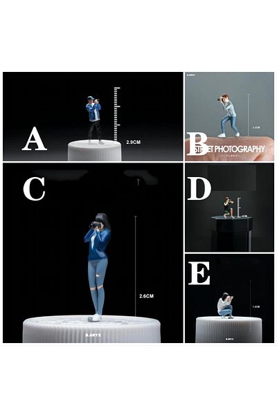 Choice 1/64 Female Photographer Miniature Figure Model Props Creative Photography Display Collection Dec...