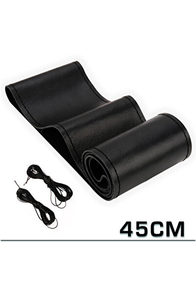 Choice غطاء مضفر لعجلة قيادة السيارة أسود-أسود-45 سم، كبير جدًا 40 42 45 47 5...