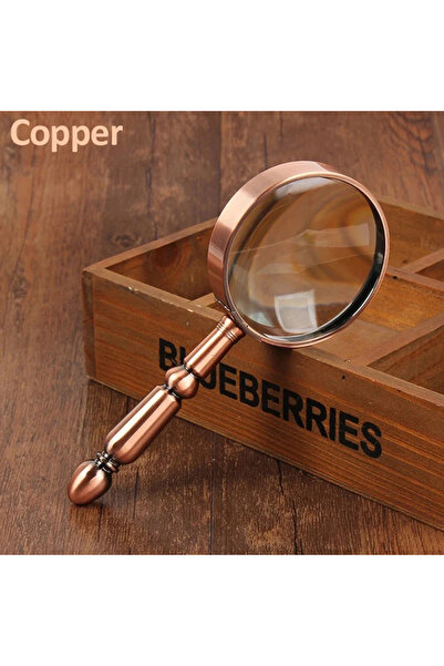 Choice عدسة مكبرة محمولة معدنية بالكامل من النحاس بقوة 20 ضعفًا، عدسة مكبرة م...