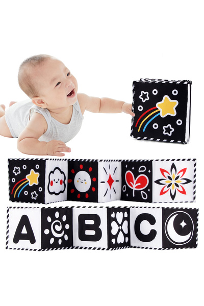 Choice كتاب قماشي حسي للأطفال من Meteor Baby، ألعاب أطفال عالية التباين، ألعا...