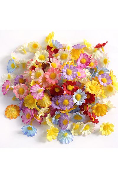 Choice Mixing Colors 50pcs 2cm Mini Daisy Artificial Flowers Silk Fake Flowers Heads For Home Wedding Decor