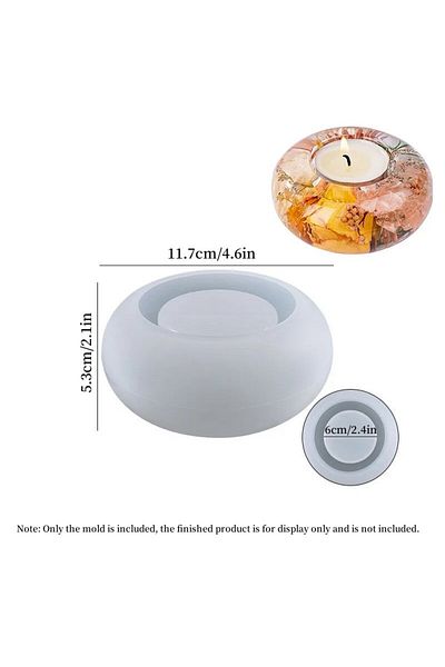 CZSAE Style-2 Home Diy Epoxy Resin Candlestick Silicone Mold 3d Flower Potted Ornament Mold Round Oval Can