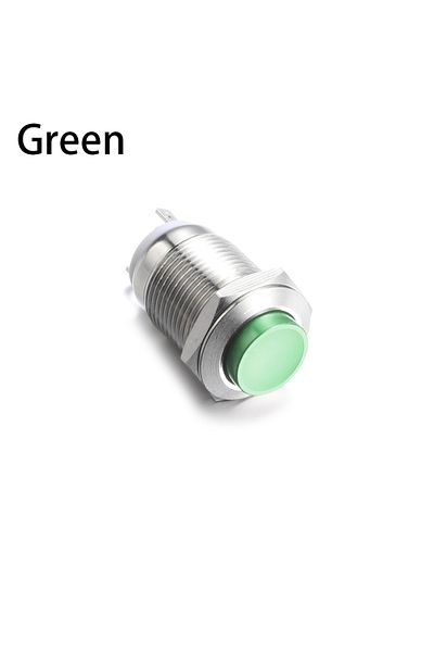 Choice Green High Round Waterproof 250v 12mm Metal Momentary Push Button Switch