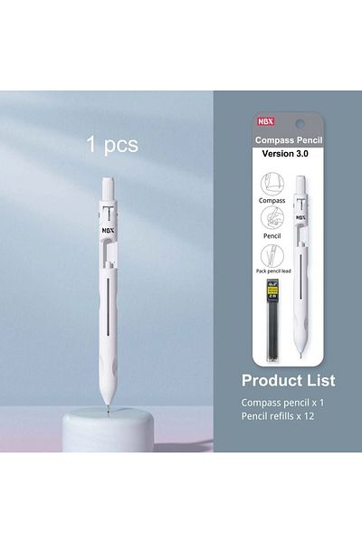 Choice White Piece Of Compass Pen, Dual-purpose Tool For Drawing And Writing,office And Study Stationery