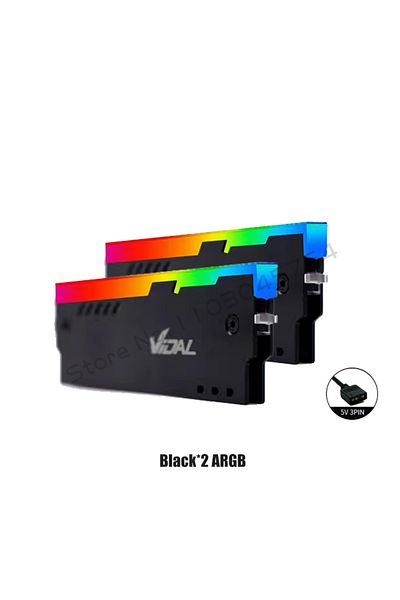 Choice مشتت حراري لذاكرة الوصول العشوائي للكمبيوتر المكتبي Blackx2 Argb Ddr4 Ddr3 Universal Memory Heat Sink قابل للعنونة Bla